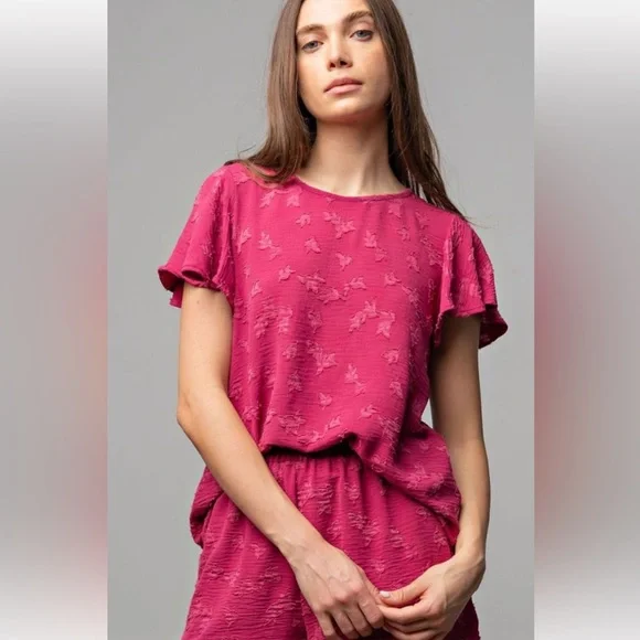 170 1 left ❤️Easel TEXTURED LOOSE FIT TOP AND SHORTS
-MATCHING SET - Picture 3 of 6